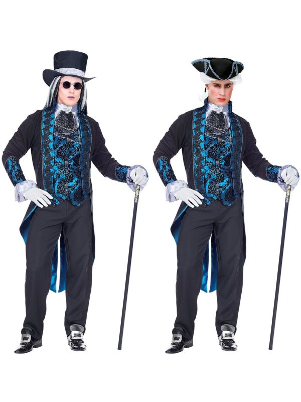 Victoriaanse Vampier Blauw Mannen