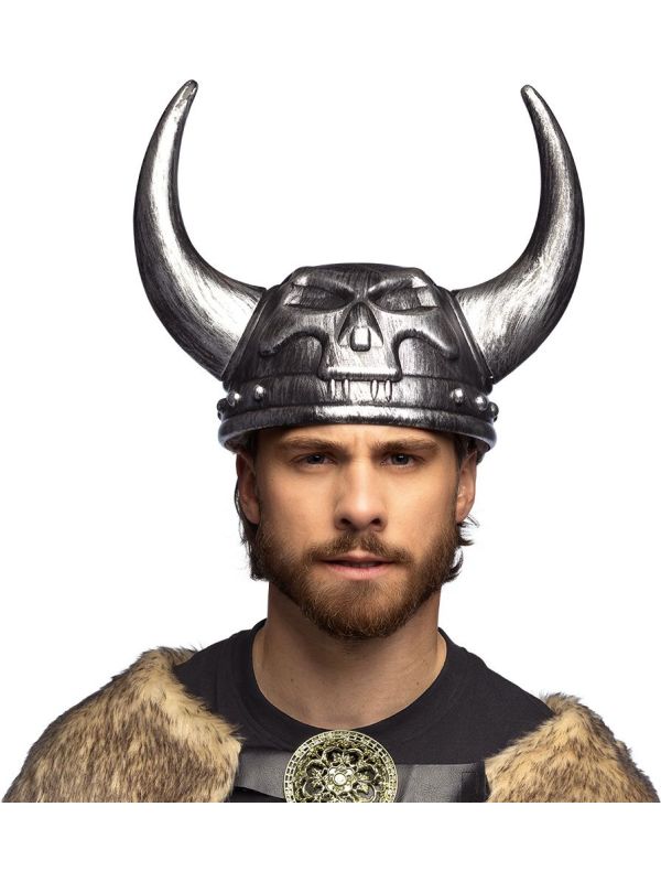 Vikinghelm met Schedel Zilver