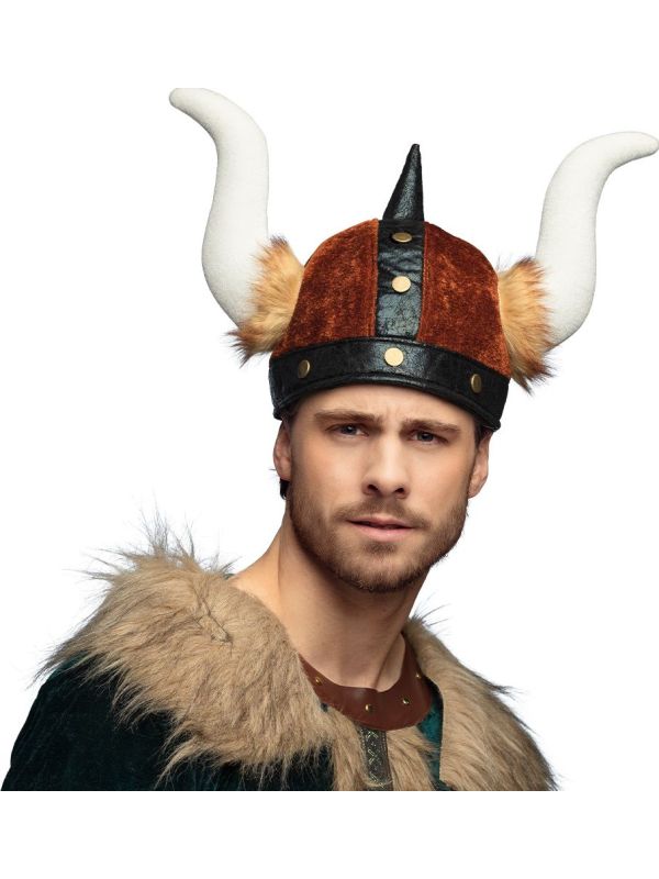 Vikinghelm Muts Bruin met Horens