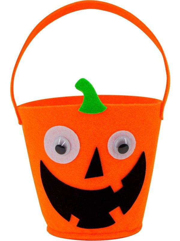 Vilten Pompoen Trick Or Treat Emmer Oranje