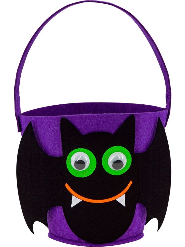 Vilten Vleermuis Trick Or Treat Emmer Paars