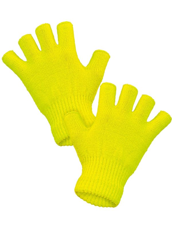 Vingerloze Handschoenen Neon Geel Dames Heren