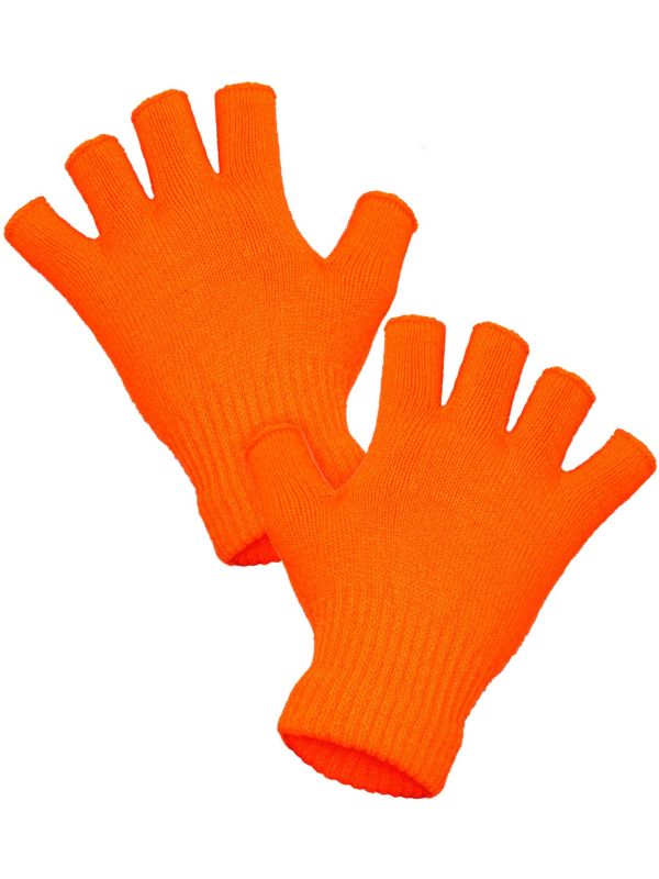 Vingerloze Handschoenen Neon Oranje Dames Heren