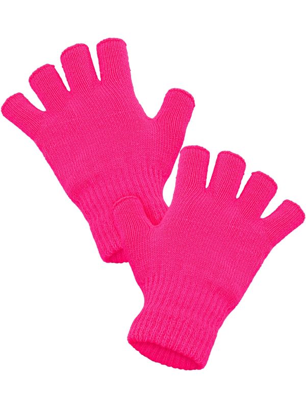 Vingerloze Handschoenen Neon Roze Dames Heren