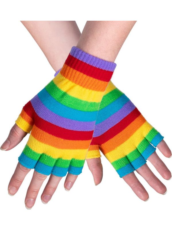 Vingerloze Regenboog Handschoenen Old School