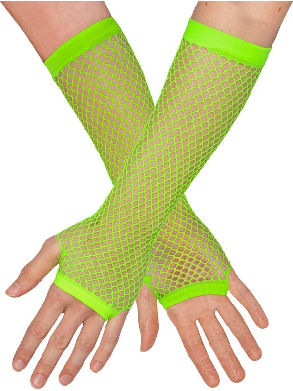 Visnet Vingerloze Handschoenen Neongroen