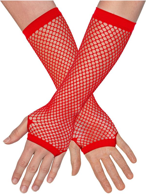 Visnet Vingerloze Handschoenen Rood