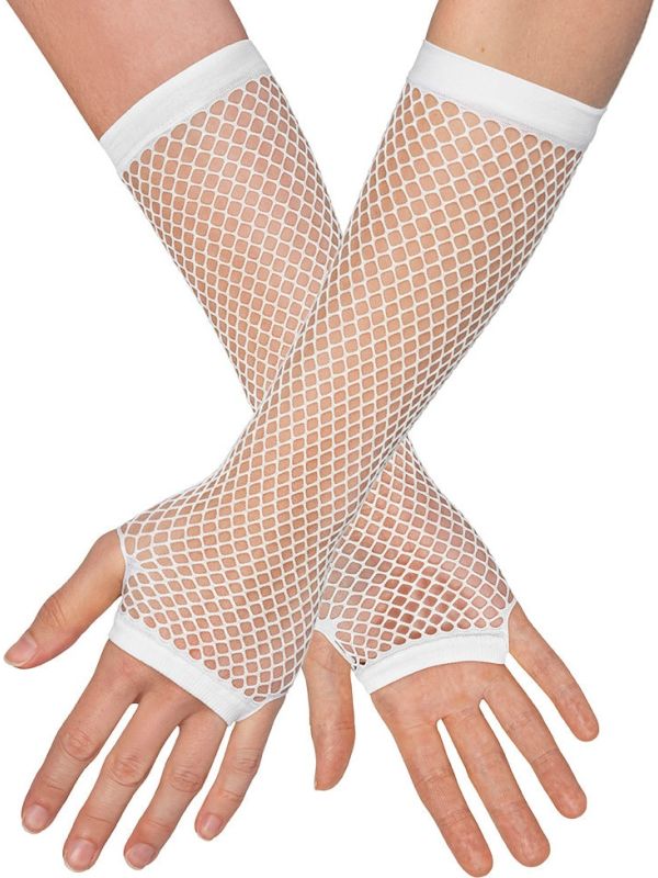 Visnet Vingerloze Handschoenen Wit