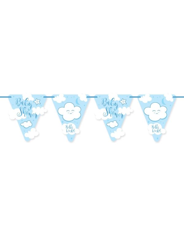 Vlaggenlijn Babyshower Blauw Jongen 6 Meter