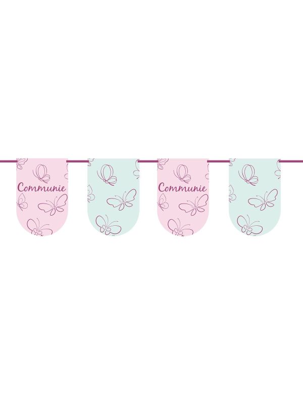 Vlaggenlijn Communie Meisje Roze 6 Meter