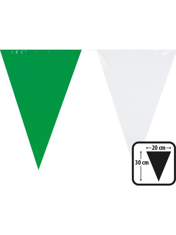 Vlaggenlijn Plastic Groen Wit