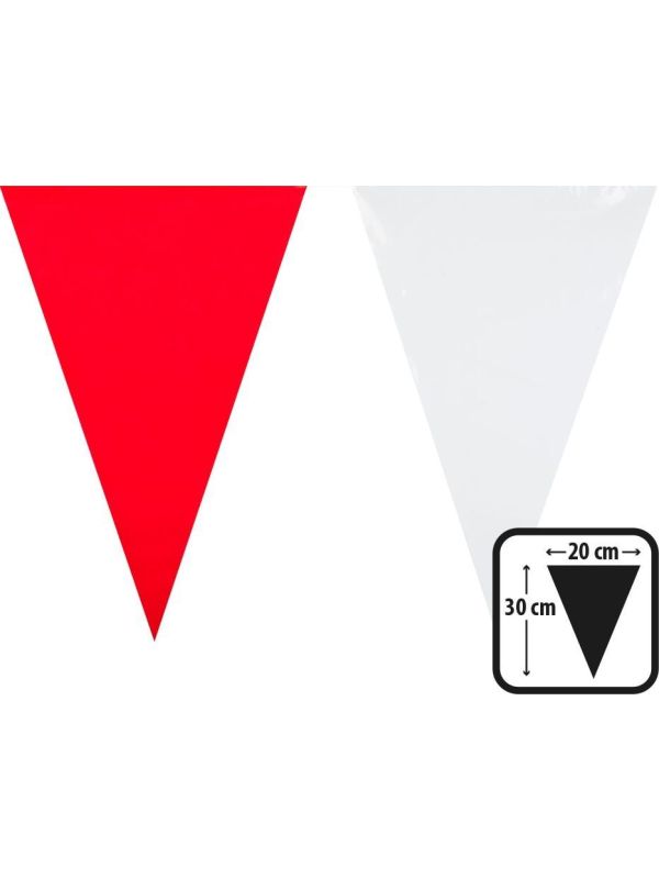 Vlaggenlijn Plastic Rood Wit