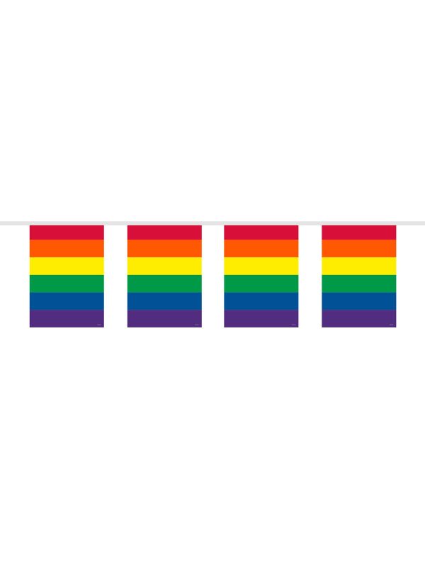 Vlaggenlijn Regenboog Vierkant 10 Meter