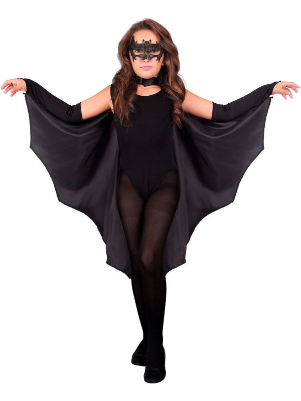 Vleermuis Cape Halloween Zwart Meisjes