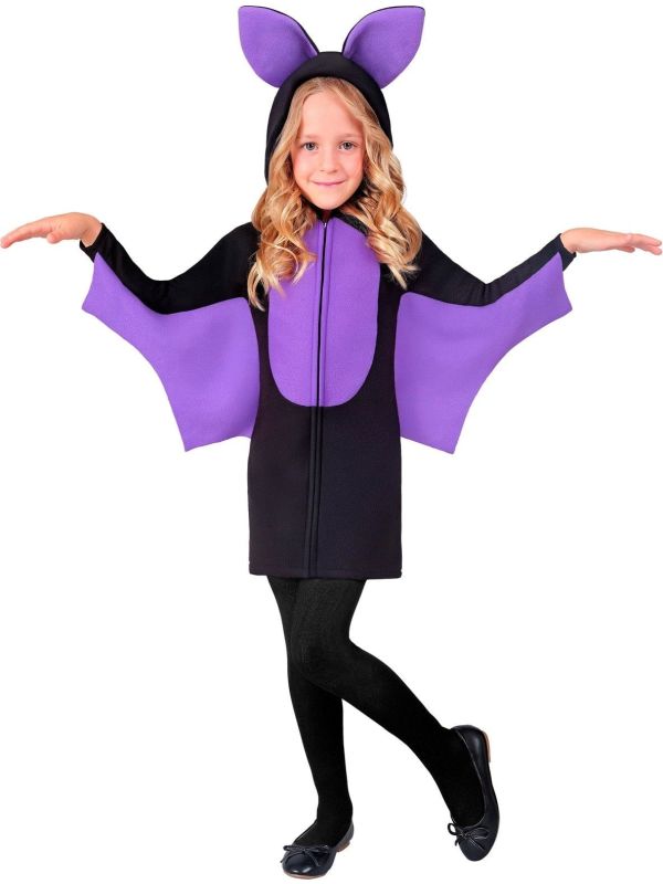 Vleermuis Jurk met Capuchon Zwart Meisjes