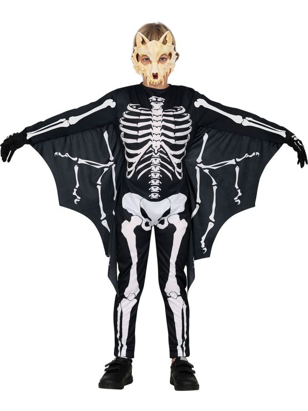 Vleermuis Skelet met Vleugels Halloween Kostuum Kind