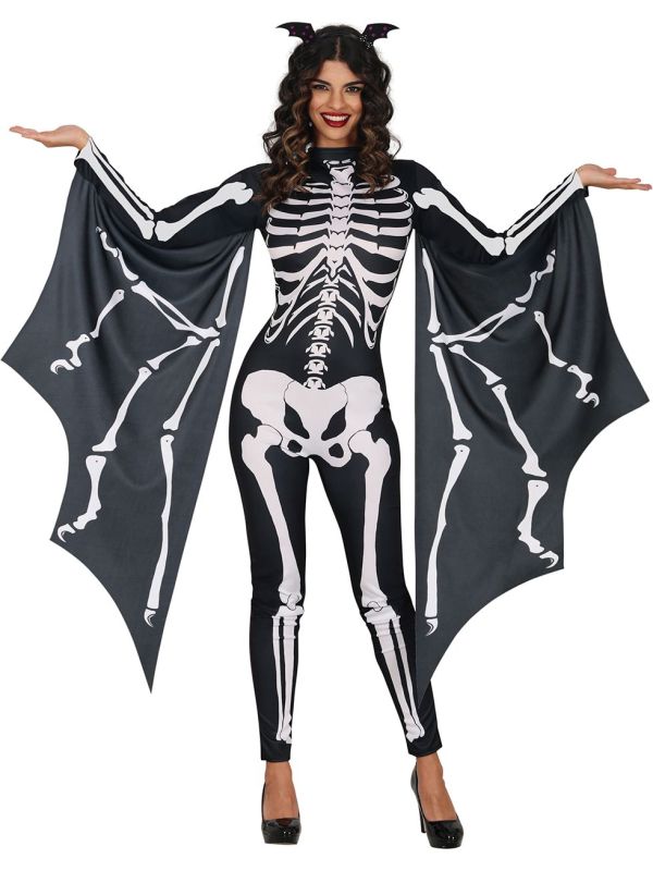 Vleermuis Skelet met Vleugels Kostuum Dames