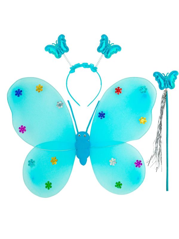 Vlinder Fee Verkleedset Blauw