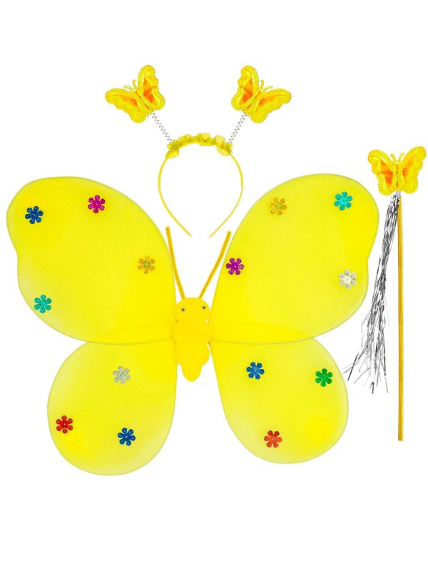 Vlinder Fee Verkleedset Geel
