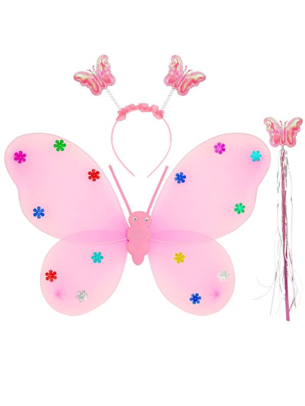 Vlinder Fee Verkleedset Roze