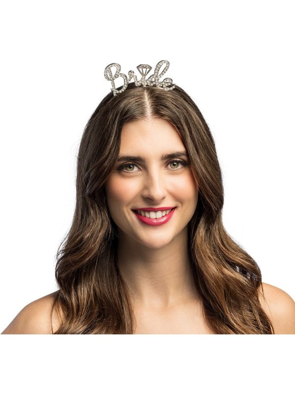 Vrijgezellenfeest Tiara 'Bride' Zilver