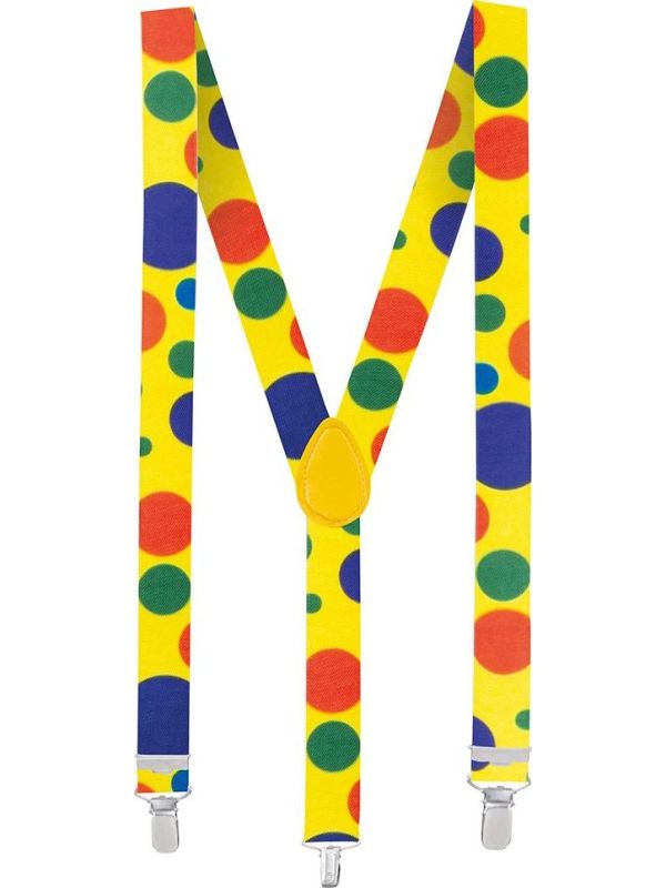 Vrolijk Gestipte Clown Bretels Geel