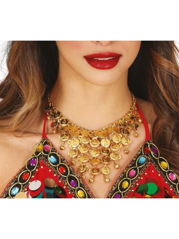 Waarzegster Ketting met Gouden Munten