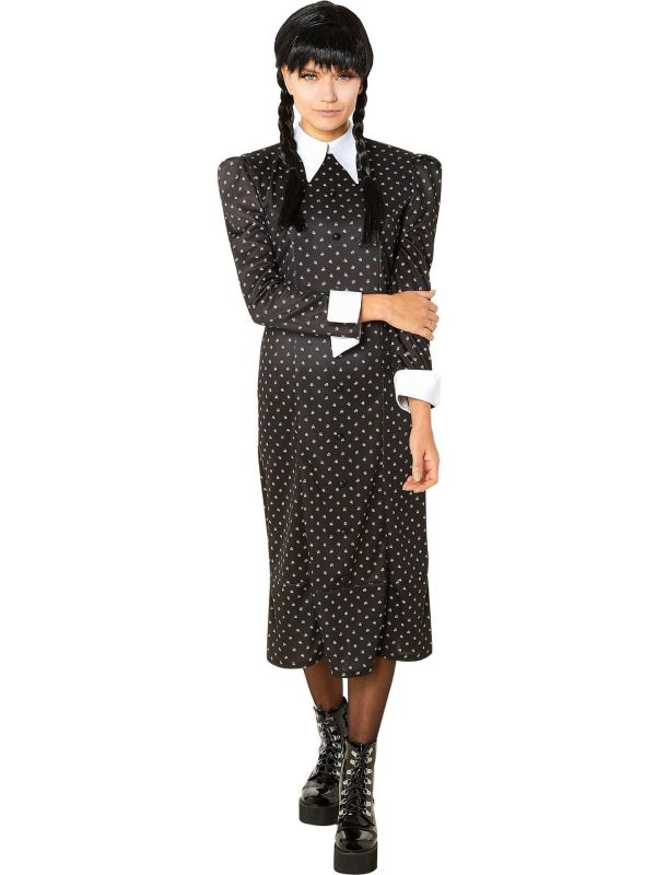 Wednesday Addams Family Jurk Dames Zwart