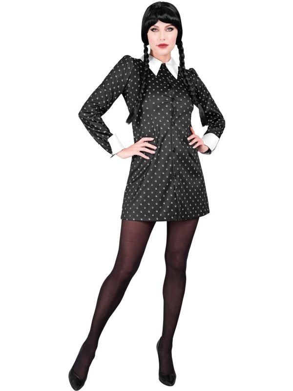 Wednesday Jurkje Zwart Wit Gestipt Dames