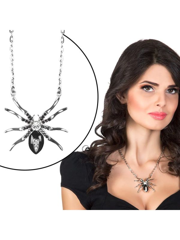 Weduw Spin Ketting met Diamanten