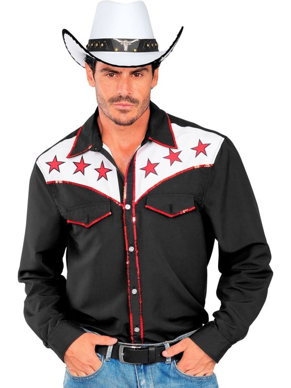 Western Cowboy Zwart Shirt Heren