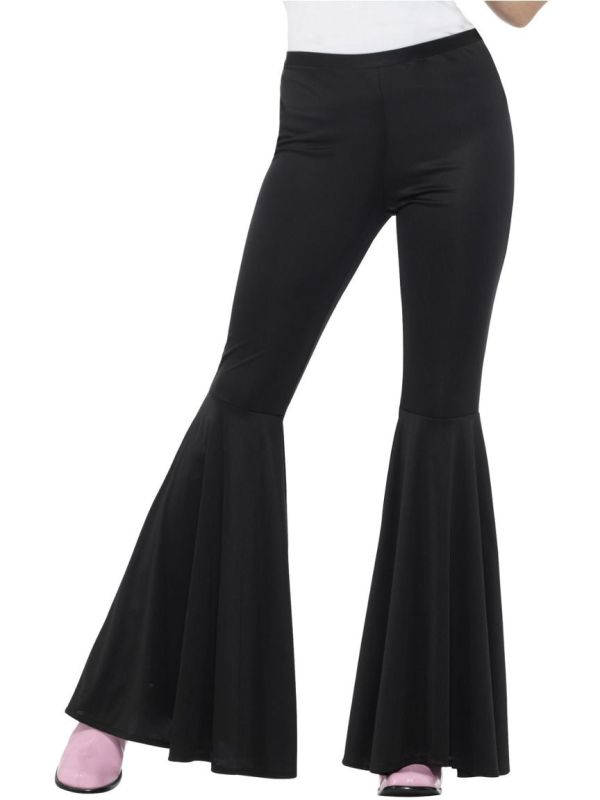 Wijde Dames Hippie Broek Zwart