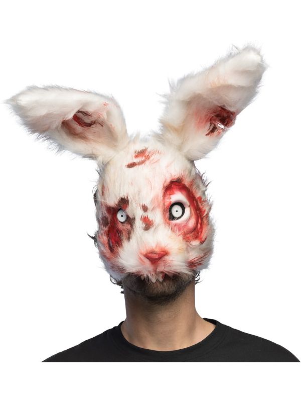 Wit Bloederig Konijn Masker Halloween