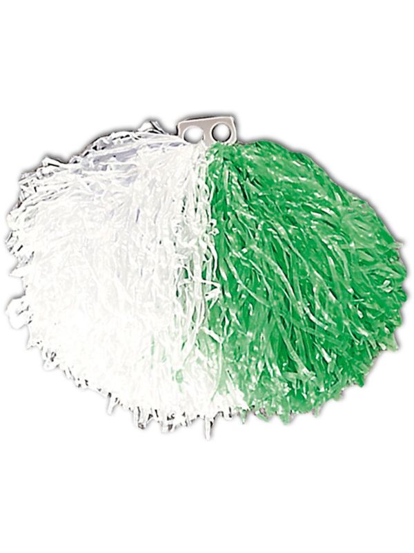 Wit Groene Cheerleader Pom Pom