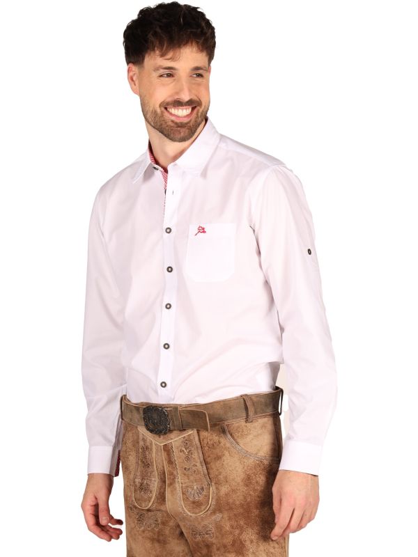 Wit Tiroler Oktoberfest Overhemd Heren