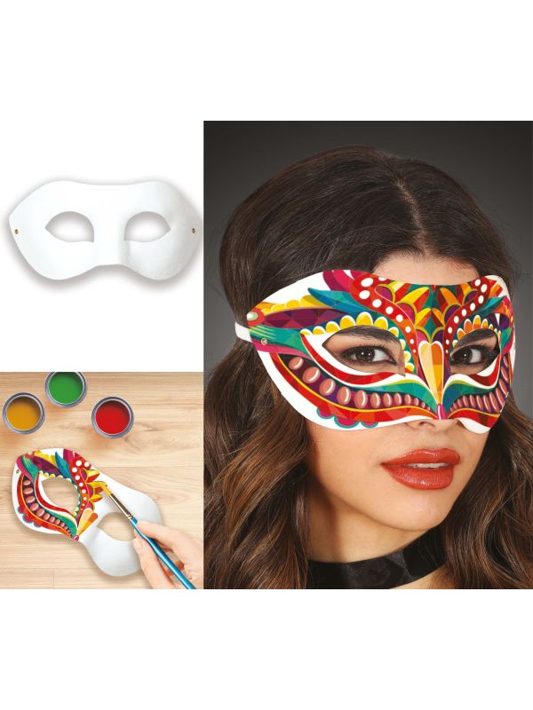Wit Venetiaans Oogmasker Om Te Beschilderen