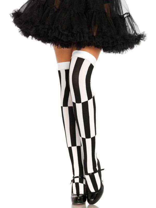 Wit Zwarte Blokken Kousen