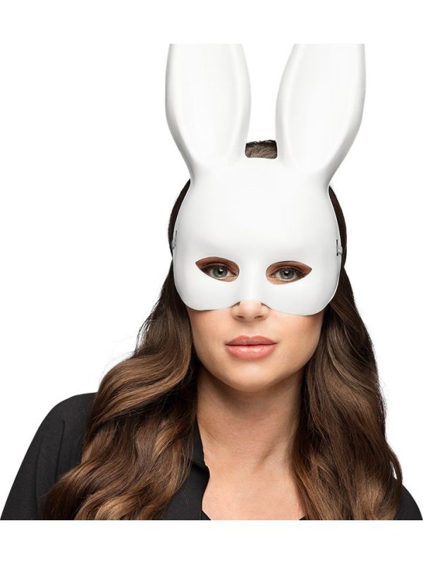 Witte Bunny Halfmasker Dames