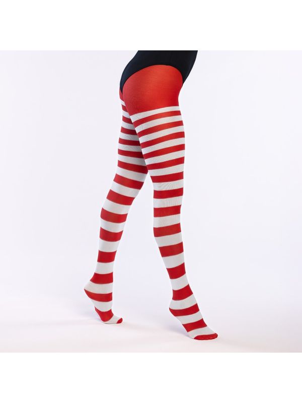 Witte Carnaval Gestreepte Panty Dames