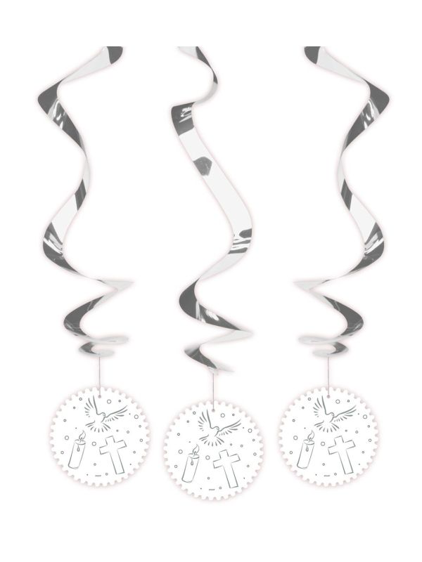 Witte Communie Swirl Decoratie