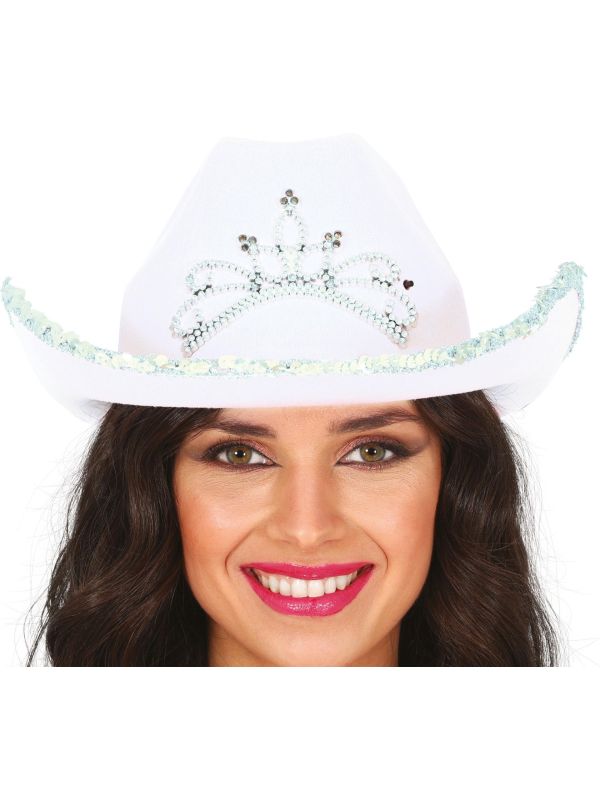 Witte Diamanten Cowboyhoed Bachelor Party