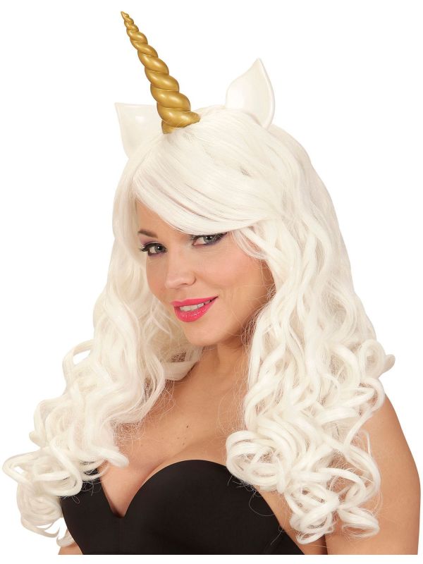 Witte Eenhoorn Pruik