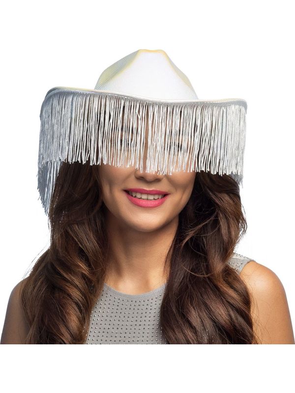 Witte Gerafelde Cowboyhoed Vrijgezellenfeest