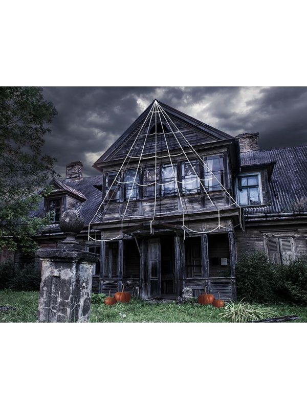 Witte Geveldecoratie Spinnenweb Groot