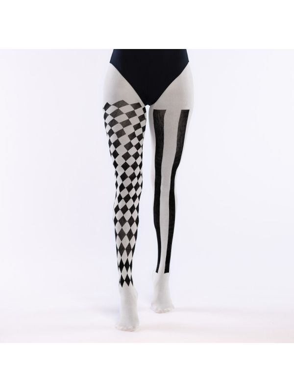Witte Harlekijn Halloween Panty Dames