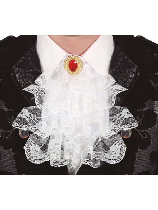 Witte Kanten Jabot Kraag