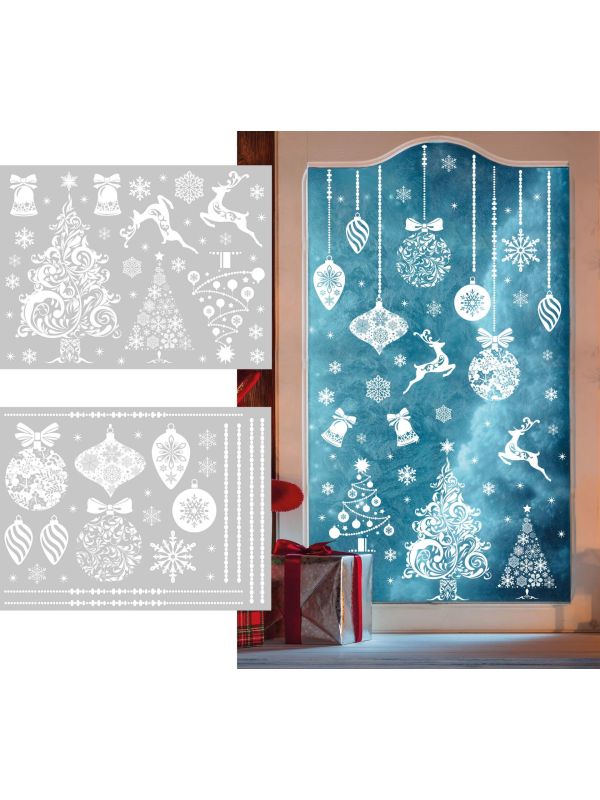 Witte Kerst Statische Raamstickers