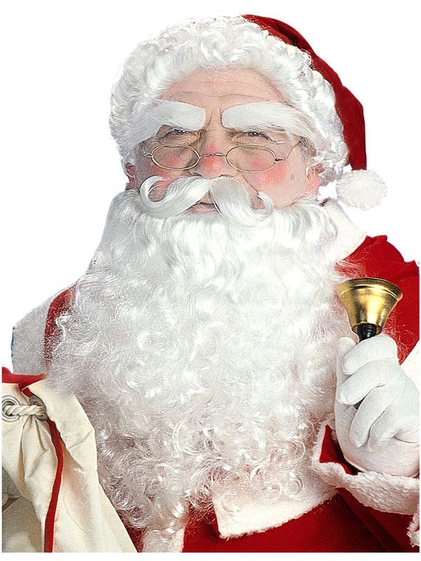 Witte Luxe Kerstman Pruikenset