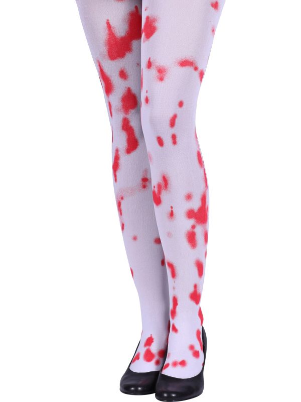 Witte Panty met Bloedvlekken Dames Halloween