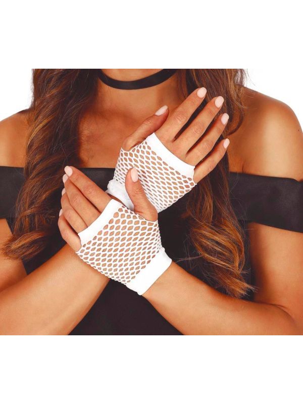 Witte Vingerloze Korte Handschoenen